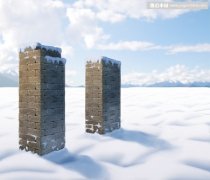 Photoshop给风景照片添加冬季积雪效果图